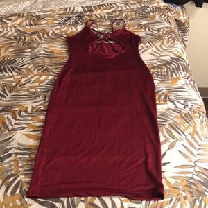 Burgundy midi dress